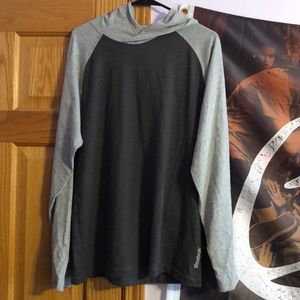 Reebok grey long sleeve sweater with hood Medium